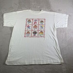 Vintage Sun Sportswear Shirt Mens Large White Teddy Bear Ballet Graphic 90s